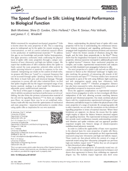 The Speed of Sound in Silk: Linking Material Performance to