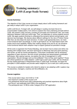 LeSS course description