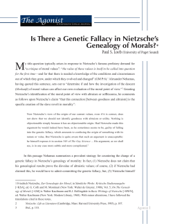 Is There a Genetic Fallacy in Nietzsche`s