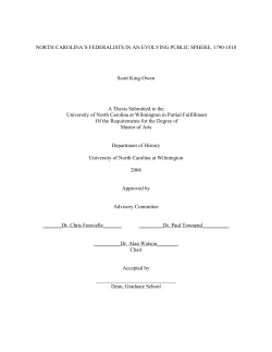 North Carolina`s federalists in an evolving public