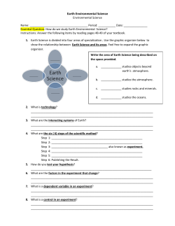 Chapter 1: Introduction to Earth Science
