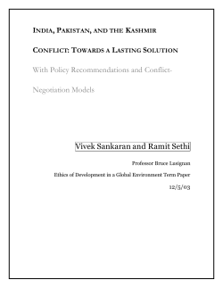 India, Pakistan, and the Kashmir Conflict