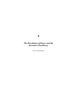 The Devolution of Power and the Executive Presidency