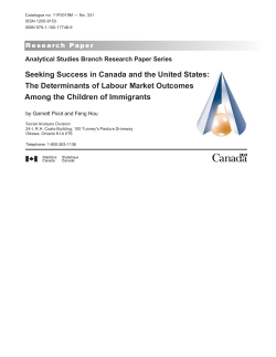 Seeking Success in Canada and the United States: The