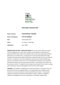 Rose Bowl Report - TAOS Musical Theatre