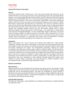 SuperScript&reg;IV Reverse Transcriptase Abstract Survey and