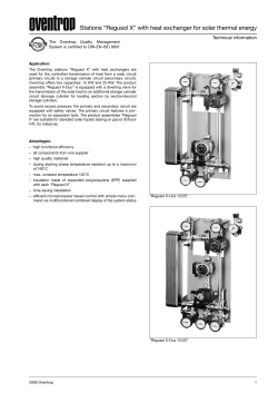 Stations &ldquo;Regusol X&rdquo; with heat exchanger for solar