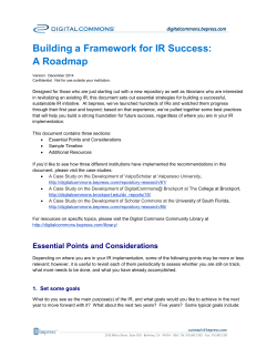 Building a Framework for IR Success: A Roadmap