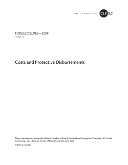 Costs and Protective Disbursements