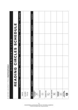 READING CIRCLES SCHEDULE
