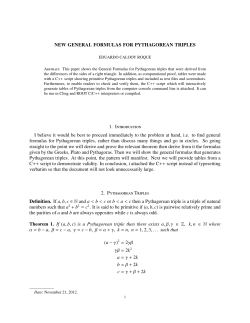 General formulas for Pythagorean Triples