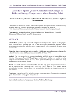 A Study of Sperm Quality Characteristics Changes in Different
