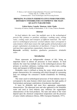Drinking water in fermentative food industry