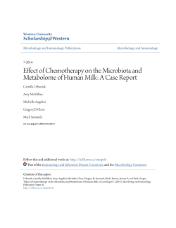 Effect of Chemotherapy on the Microbiota and Metabolome of
