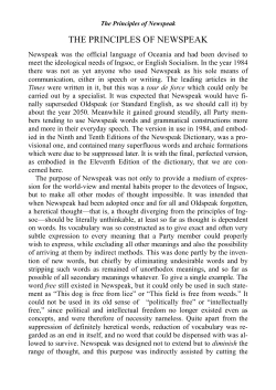 THE PRINCIPLES OF NEWSPEAK