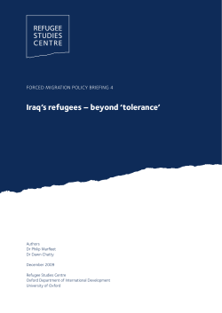 Iraq`s refugees &ndash; beyond `tolerance`