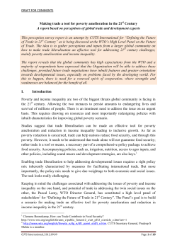 Making trade a tool for poverty amelioration in the 21 Century A