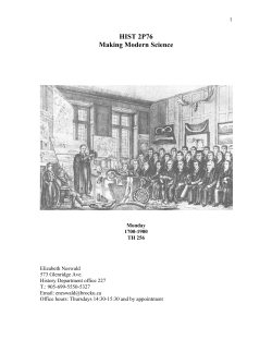 HIST 2P76 Making Modern Science