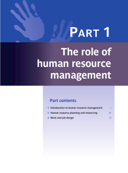 The role of human resource management