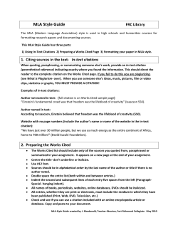 MLA Style Guide