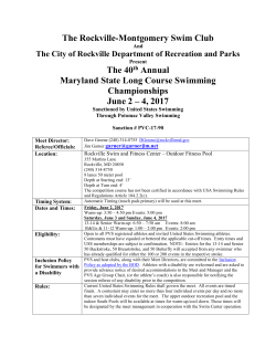 Meet Announcement - Potomac Valley Swimming