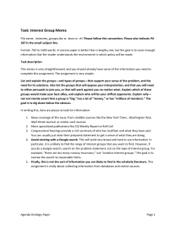 Task: Interest Group Memo