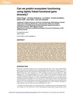 Can we predict ecosystem functioning using tightly linked