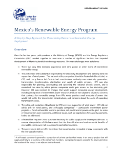 Mexico`s Renewable Energy Program