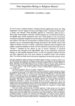 Does Inquisition Belong to Religious History?