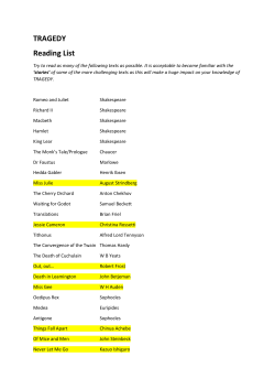 TRAGEDY Reading List - Heart of England School