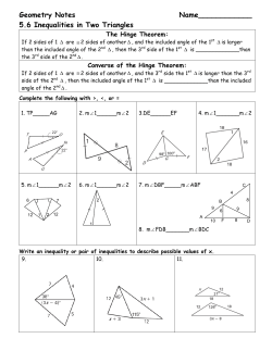 Geometry Notes Name____________ 5.6 Inequalities in Two
