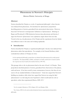 Phenomena in Newton`s Principia - Philsci