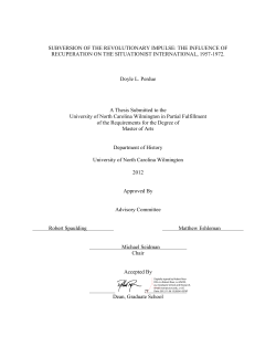 SUBVERSION OF THE REVOLUTIONARY IMPULSE: THE