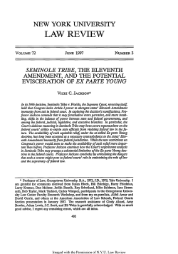 Seminole Tribe, the Eleventh Amendment, and the Potential