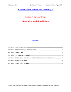 Chapter 16: Carbohydrates