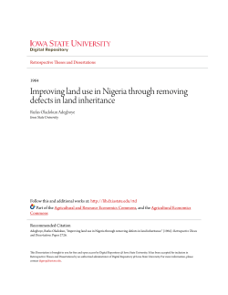Improving land use in Nigeria through removing defects in land