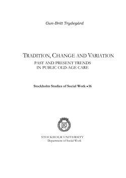 TRADITION,CHANGE AND VARIATION