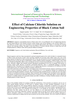 Effect of Calcium Chloride Solution on Engineering