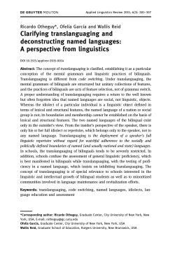 Clarifying translanguaging and deconstructing