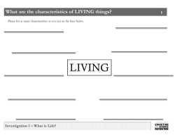 Investigation 1 &ndash; What is Life?