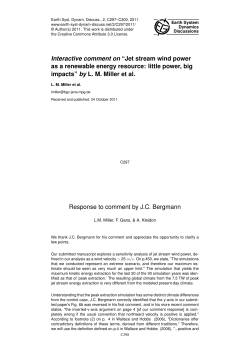 Interactive comment on &ldquo;Jet stream wind power as a renewable