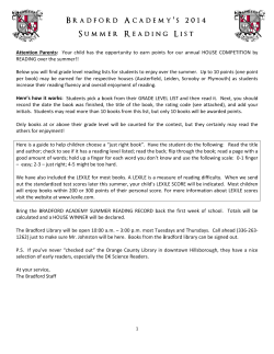 2014 Summer Reading List