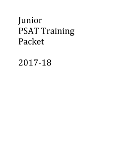 Junior PSAT Student Training Packet