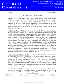 The Long Ballot in Michigan - Citizens Research Council of Michigan