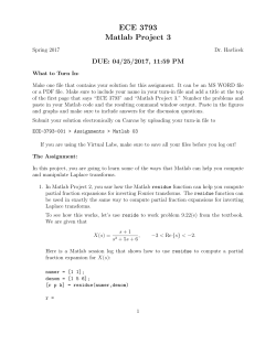 ECE 3793 Matlab Project 3