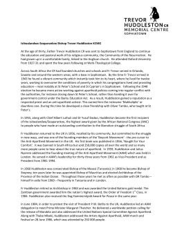 a narrative biography of Fr Huddleston