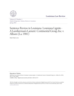 Sentence Review in Louisiana: Louisiana Lignite