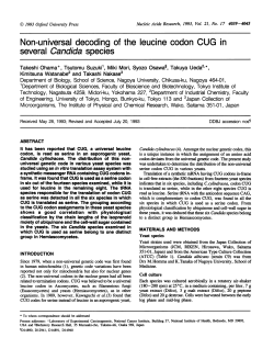 Non-universal decoding of the leucine codon CUG in