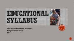 Montessori Educational Syllabus