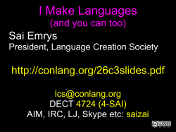 Conlanging 101 slides (application/pdf - 236.1 KB)
